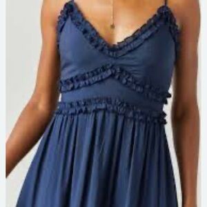 Francesca's Collections Navy Blue Mini Romper